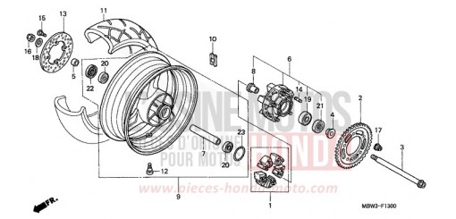 ROUE ARRIERE (1) CBR600FX de 1999